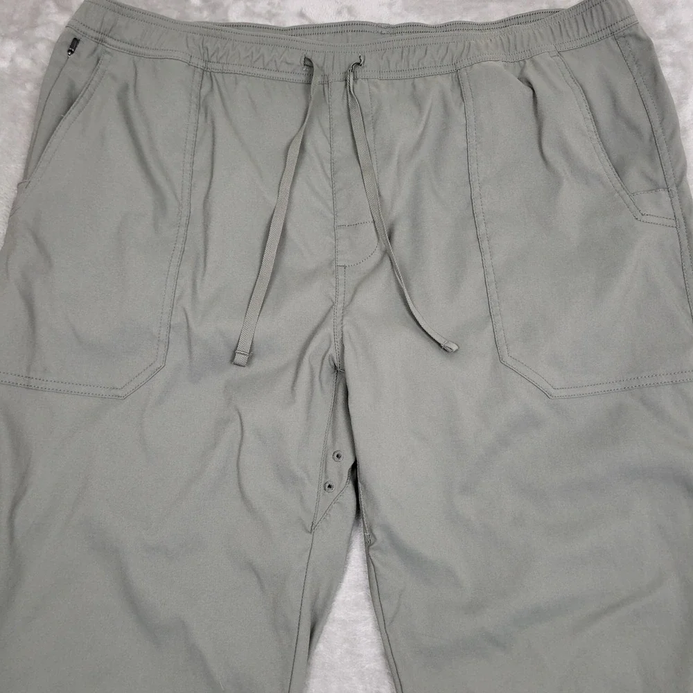 Prana Stretch Zion Field Pants Mens 2XL 42x32 Olive Green Outdoors Vented Hiking